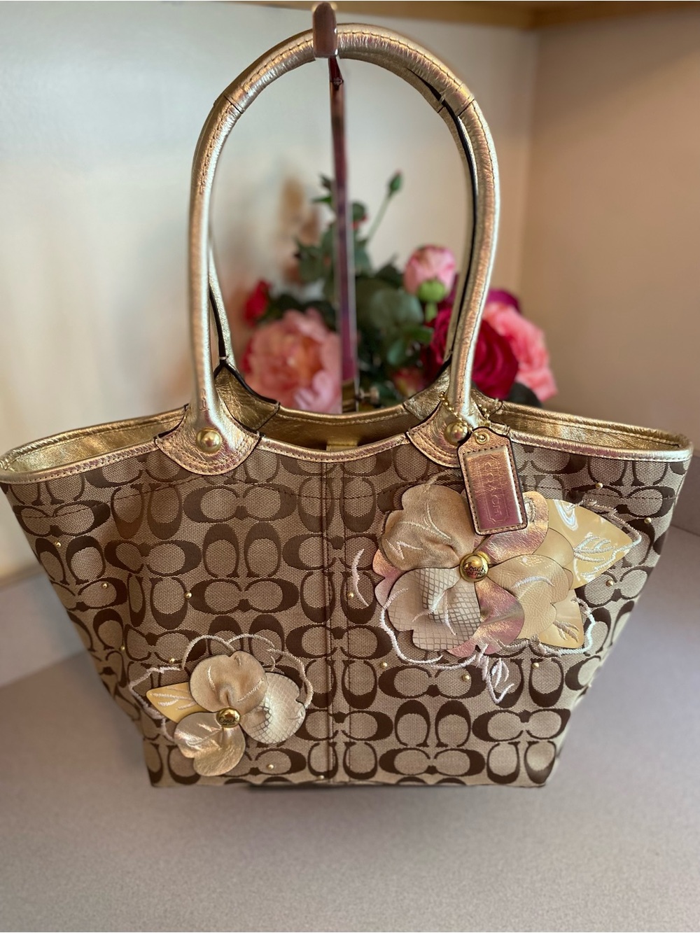 Coach Vintage Y2K Bleecker Floral Signature Applique Tote